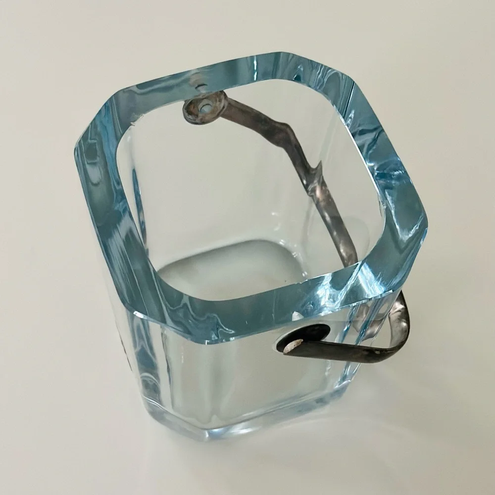 Vintage midcentury Swedish glass ice bucket